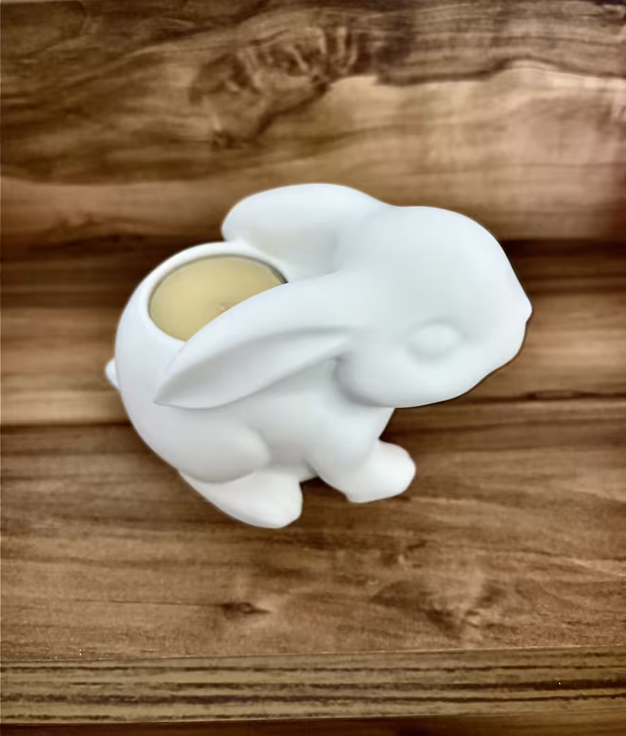 süßer Teelichthalter Hase, in Hasenform