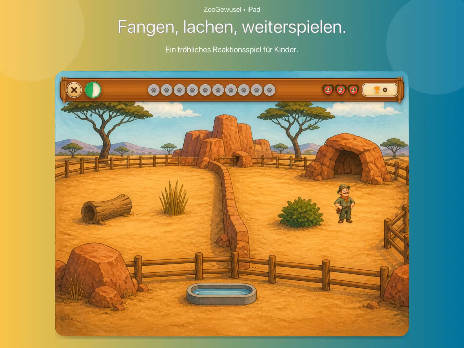 ZooGewusel Reaktionsspiel für Kinder mit Tierpfleger Toni